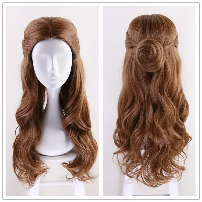 New Beauty And The Beast Princess Belle Wig Women Long Wavy Wig Cosplay Emma Waston Version Halloween Role Play Hair Movie Tv Costumes Aliexpress