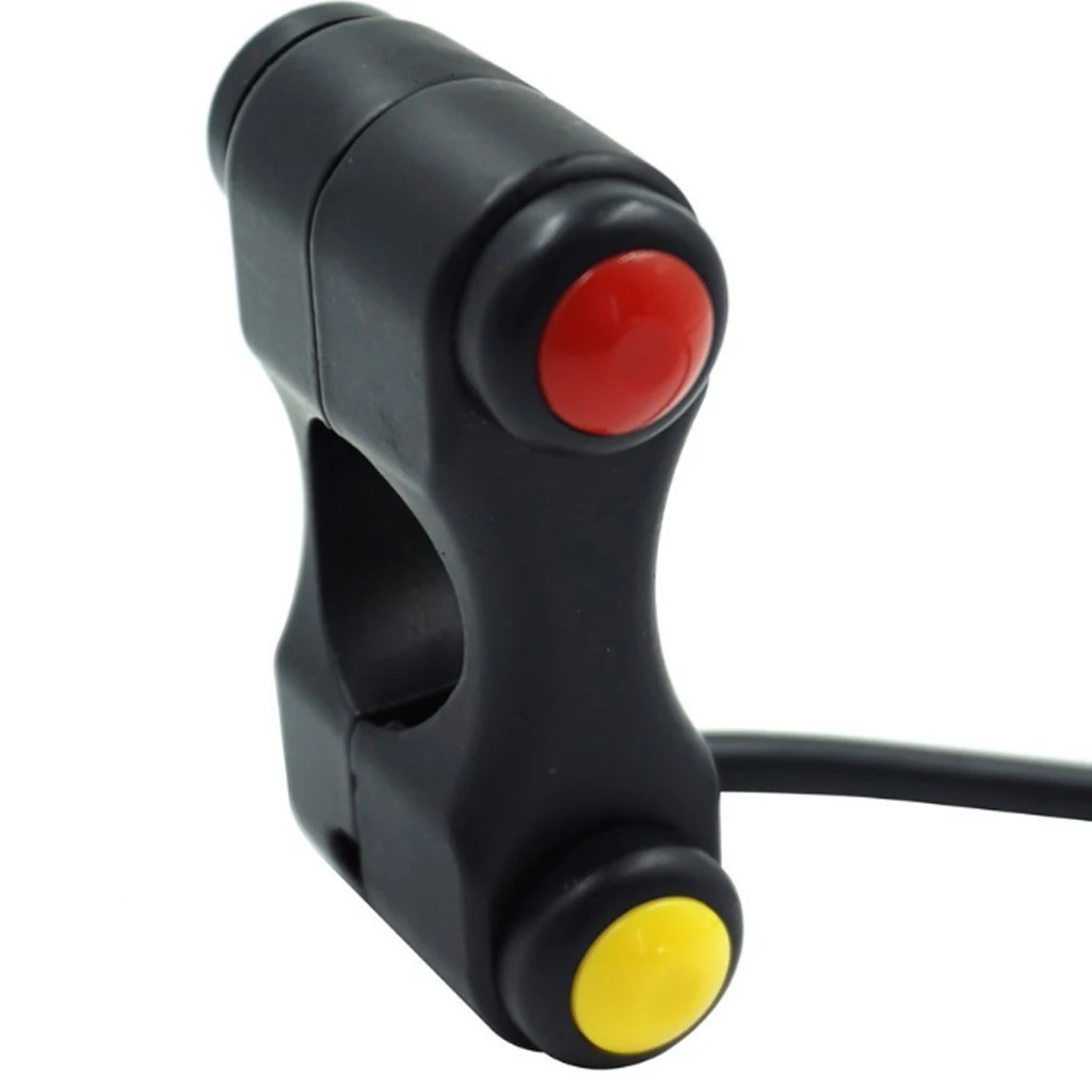 12V DC Aluminum Motorcycle  Handlebar Controller Switches 7/8'' 22mm Headlight Horn Start Switch 3-Buttons Black 