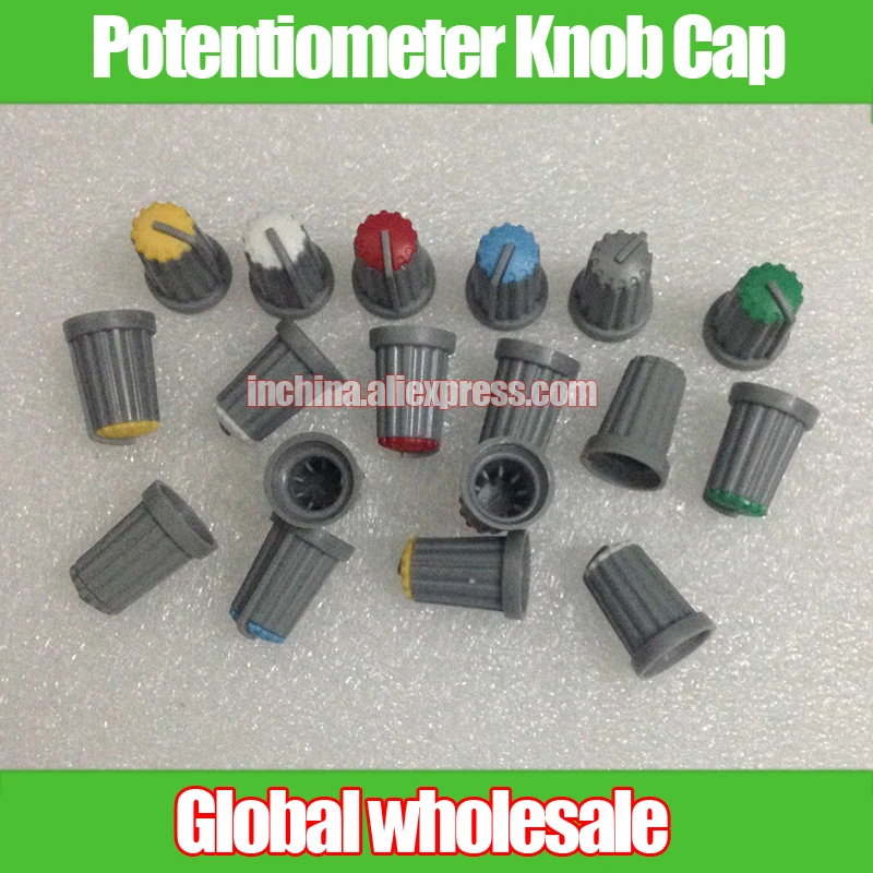 

12pcs Mixer Flower Axis Potentiometer Knob / 148-type Single Double Potentiometer Knob Cap Audio Volume Adjustment switch