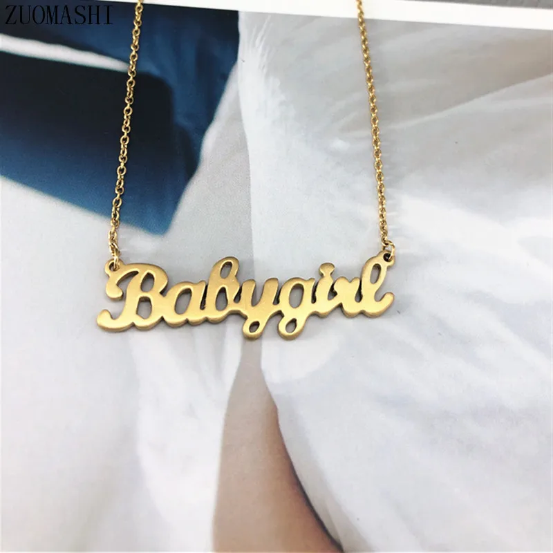 Колье из нержавеющей стали для девочек колье с надписью Babygirl подвески на заказ