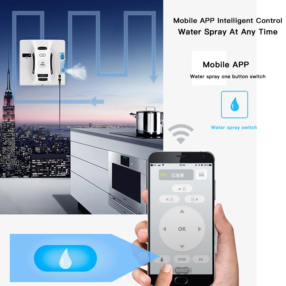 Salange Hobot 298 робот пылесос для окон Smart Life с водным распылителем автоматическая