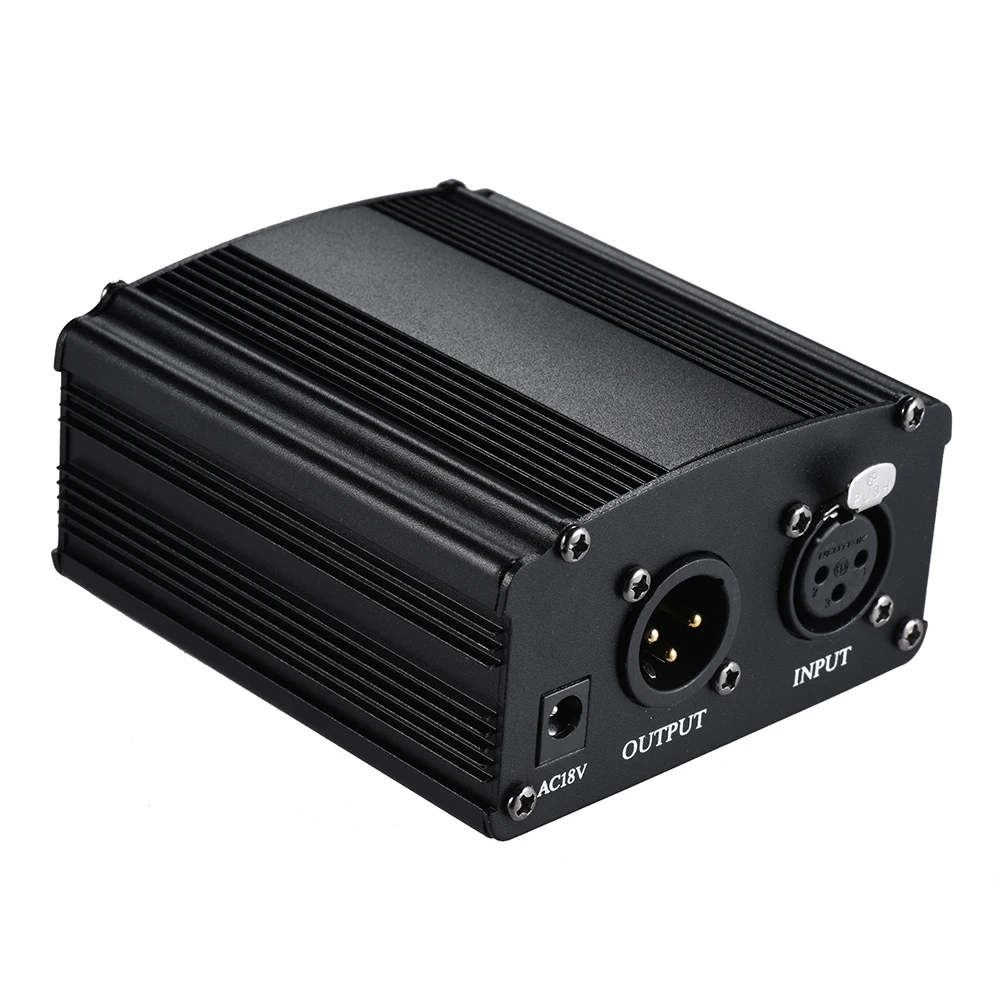 

1-Channel 48V Phantom Power Supply with Adapter & 3.5mm Male to XLR Female & XLR Male to XLR Female Audio Cable