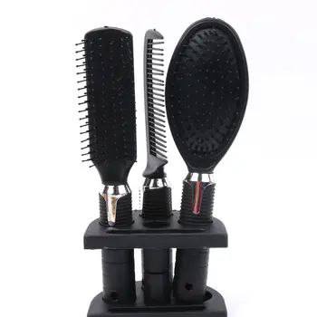 

Fine Women Hair Brush Massage Plastic lightweight Comb Durable Mirror Holder Set With Mirror Stand Fashion New Hot