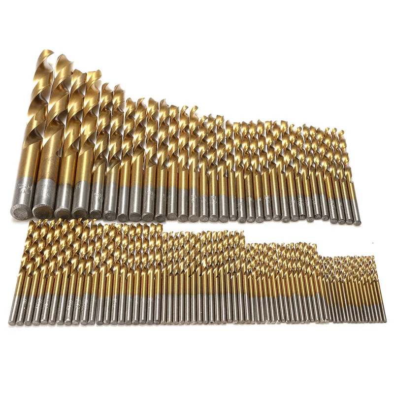 

99pcs/set 1.5mm-10mm Titanium Coated HSS High Speed Steel Drill Bits Set Tool