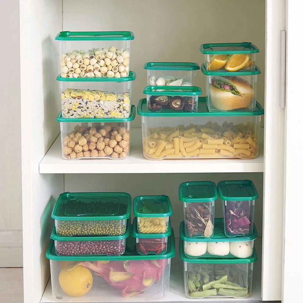 

17 Pcs Multi Purpose PP Microwave Boxes Sealed Crisper Refrigerator Storage Organizer Lunch Box Hot Sale