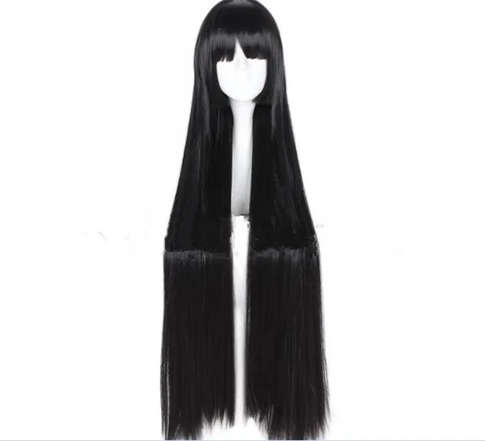Парик для косплея Kakegurui Yumeko Jabami черные прямые термостойкие синтетические волосы