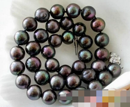 

0449 ROUND PEACOCK BLACK FRESHWATER PEARL NECKLACE