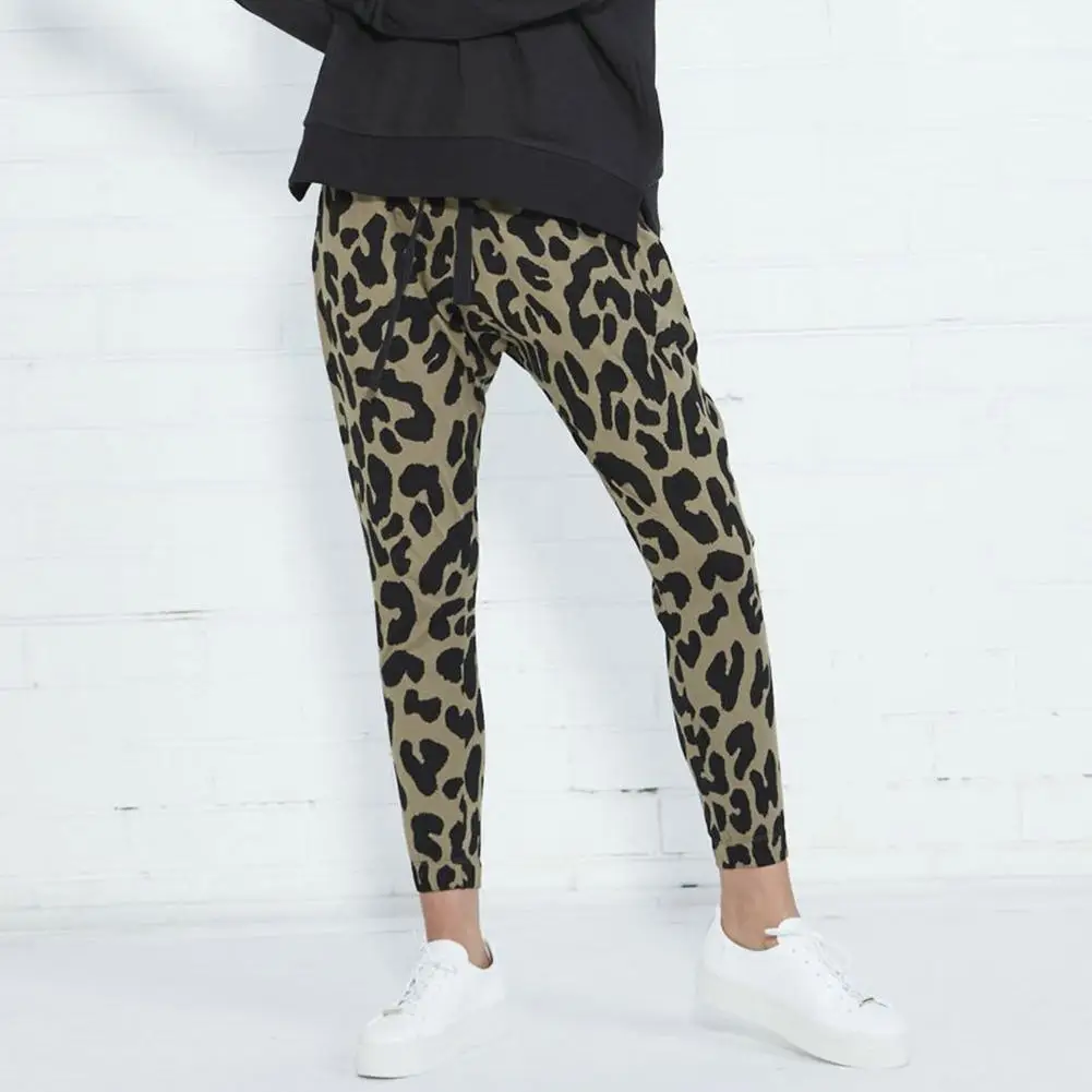 leopard print drawstring pants