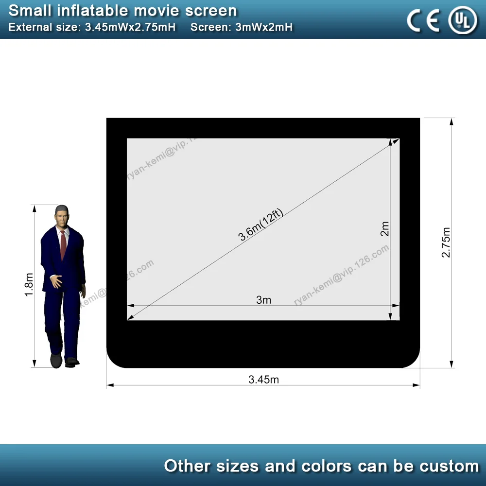 3 м передняя задняя проекция надувной киноэкран маленький надувной киноэкран вечерние надувные телевизионные кинотеатры с воздуходувкой