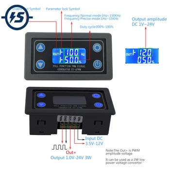 

1-Channel 1Hz-150KHz Signal Generator Square Wave Generator with Case LCD PWM Frequency Duty Cycle Amplitude Adjustable Module