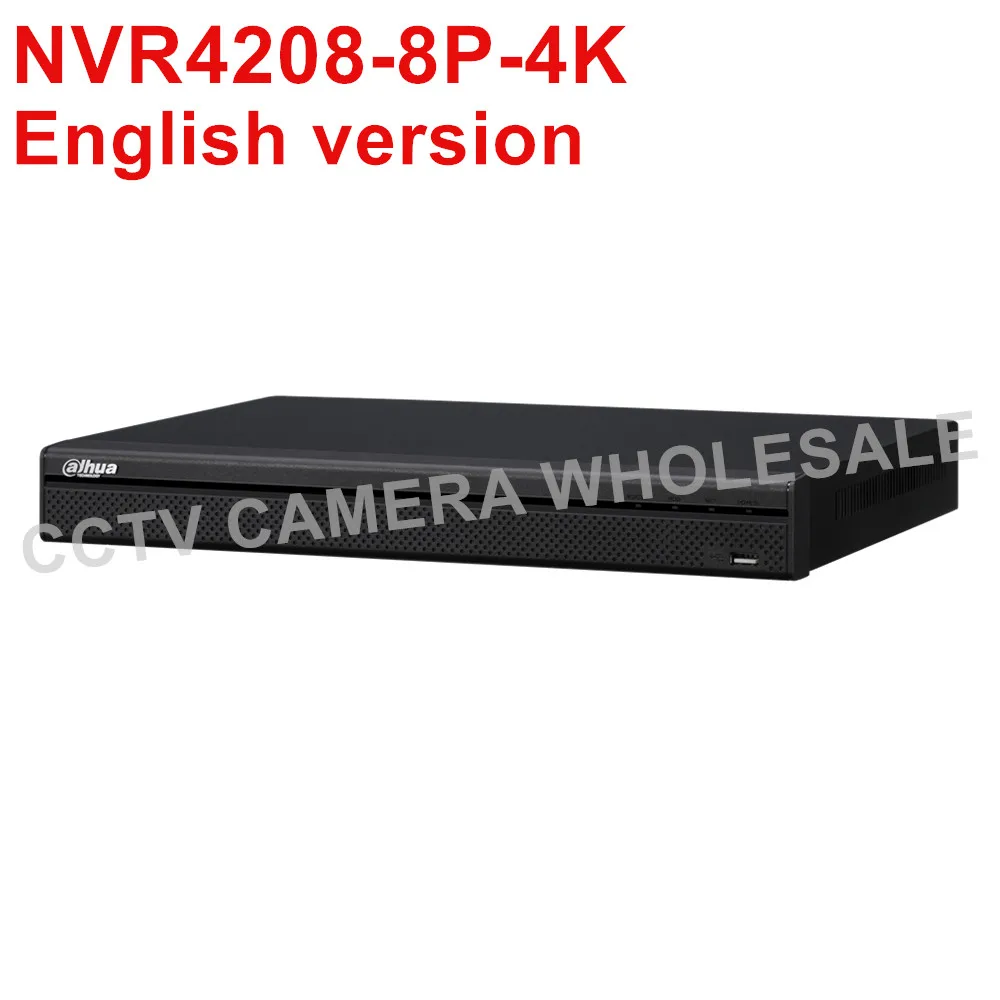  English version NVR4208-8P-4K H.265 NVR with 2SATA 8POE ports , 4K NVR 8ch DH-NVR4208-8P-4K 