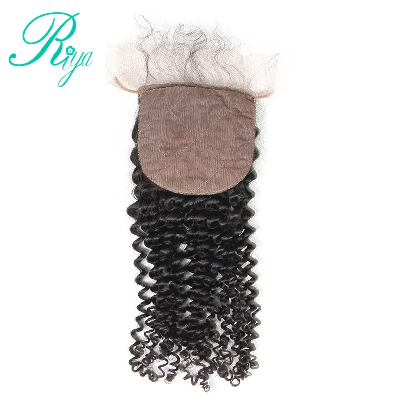 Riya волосы афро кудрявые бразильские человеческие волосы волнистые пряди с 4*4 шелковая основа на шнуровке remy волосы для наращивания