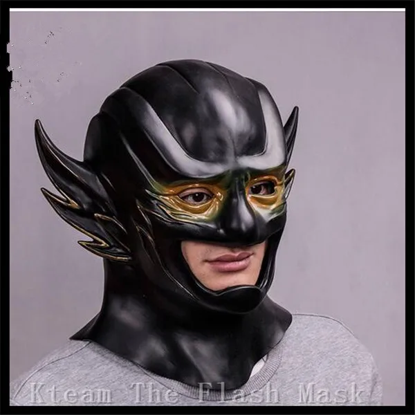

Top Grade Original Movie The Flash Mask with Zipper Cosplay Helmet Red Latex Full Head Mask Halloween new design