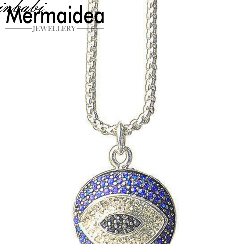 

Link Chain Necklace Turkish Eye Gift Women 2019 New 925 Sterling Silver Fashion Romantic Geometric Jewelry