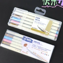 6 цветов DIY граффити маркеры цвета "металлик" художественная кисть Ручка Рисование художественный маркер для эскизов живопись Канцтовары Школьные принадлежности