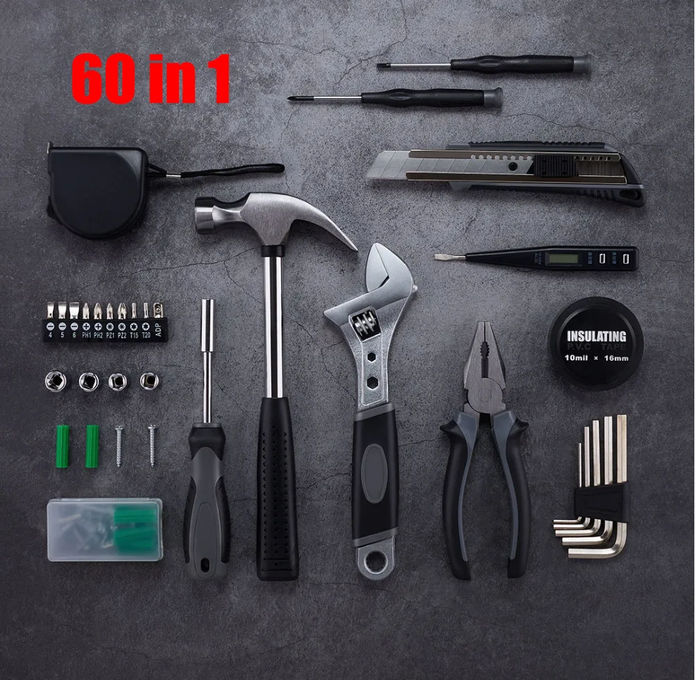 XIAOMI JIUXUN 60/12 in 1Pcs DIY KIT HOUSEHOLD HAND TOOLBOX 9