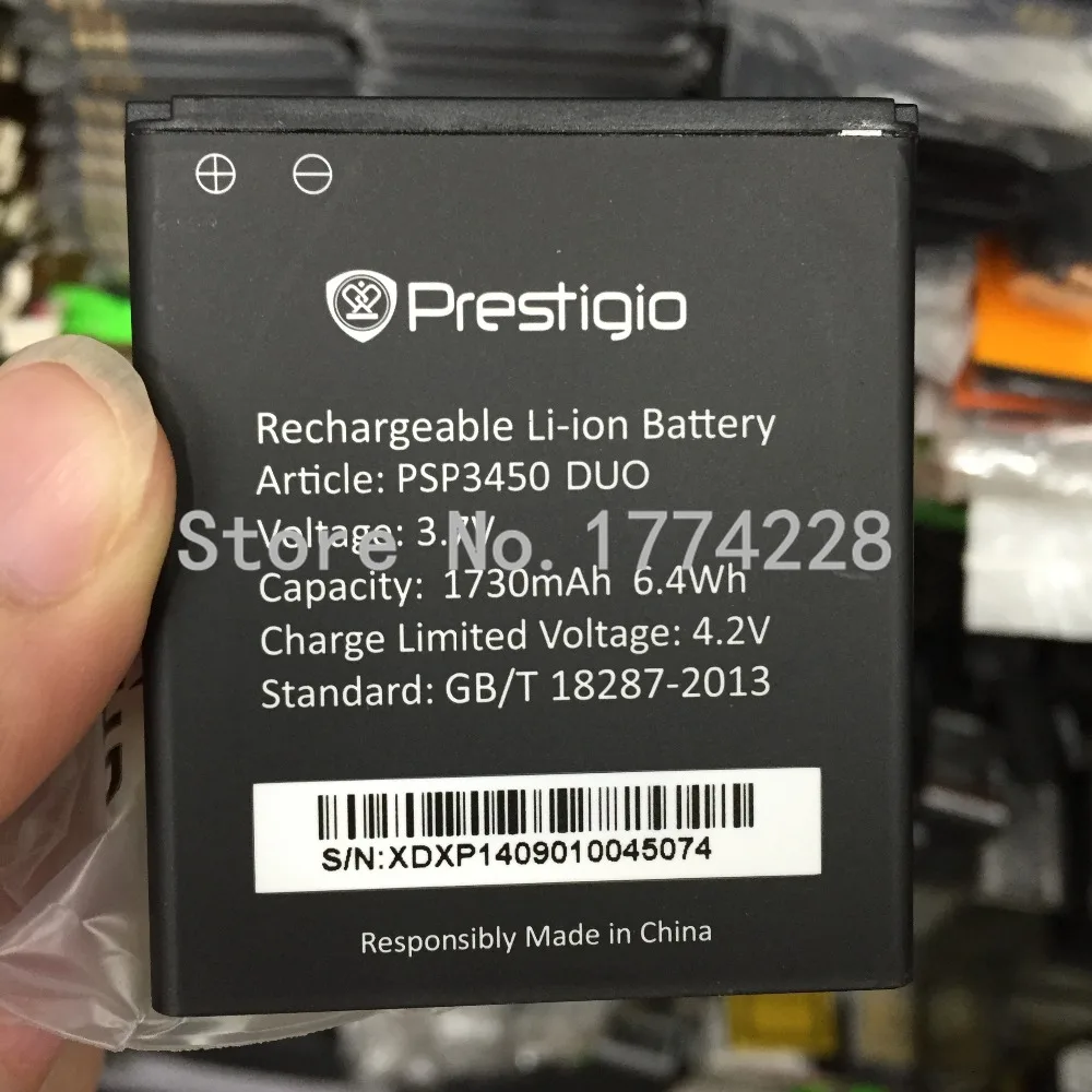 10 шт. MLLSE PSP3450 1730 мАч для Prestigio MultiPhone 3450 Duo/PSP3450 DUO батарея мобильного телефона |