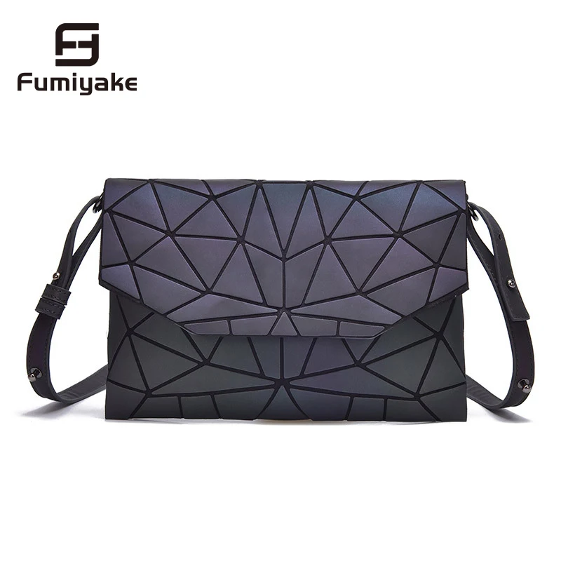 Billige 2019 mode Geometrische Casual Kupplung Messenger Taschen Leucht Designer Frauen Abend Tasche Schulter Taschen Mädchen Klappe Handtasche