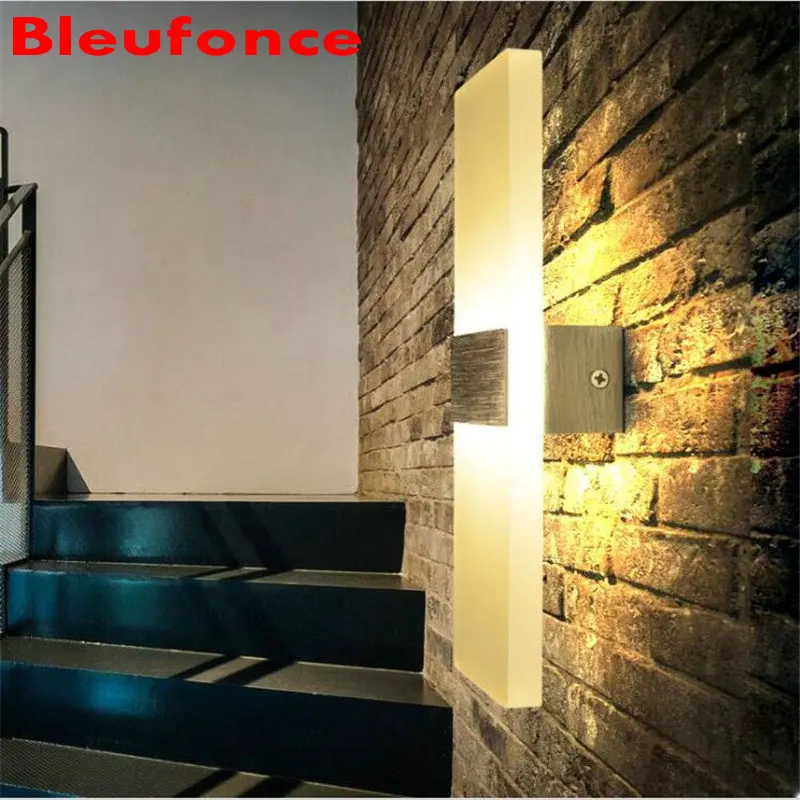 

Brushed Silver LED Acrylic Aluminum 12w /6w Indoor Wall Lamp Bedroom Living Room Corridor Wall Sconce Home Decorate Lighting H85
