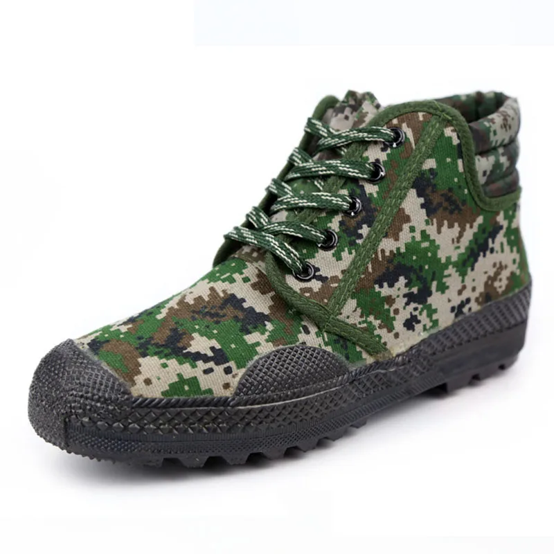 Canvas Liberation Camouflage High Top Military Training Shoes Male