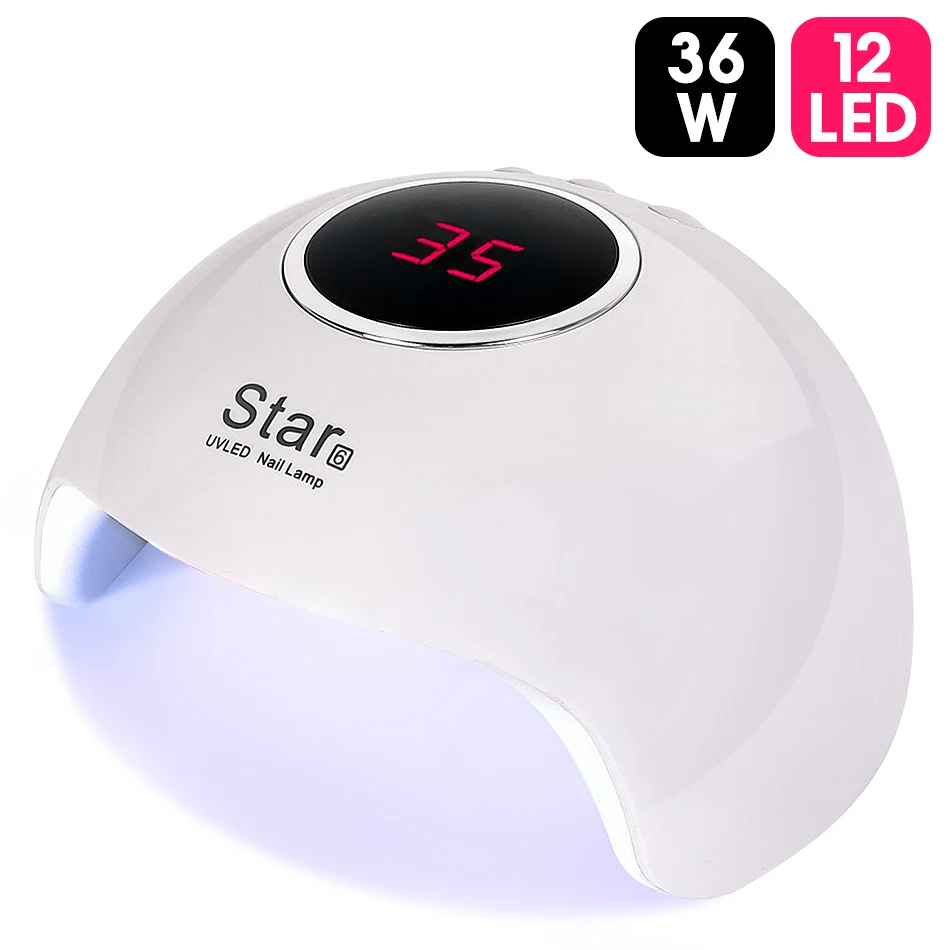 ROHWXY SUN X5 54 Вт ледяная лампа для ногтей Светодиодный УФ-лампа для маникюра с 4 нижними таймером ЖК-дисплей Сушилка для ногтей для всех гель-лаков - Цвет: 36W (USB)White