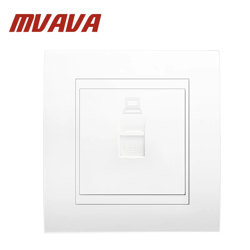 

MVAVA Universal Computer Wall Socket Network Ethernet LAN RJ45 Outlet Decorative Panle Home Office PC Wall Plug Free Shipping