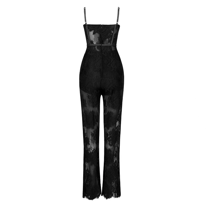 INDRESSME 2018 New Summer Women Jumpsuit Romper Elegant Black Lace Sleeveless Spaghetti Strap Jumpsuit Celebrity Party Bodysuit INDRESSME 2018 New Summer Women Jumpsuit Romper Elegant Black Lace Sleeveless Spaghetti Strap Jumpsuit Celebrity Party Bodysuit