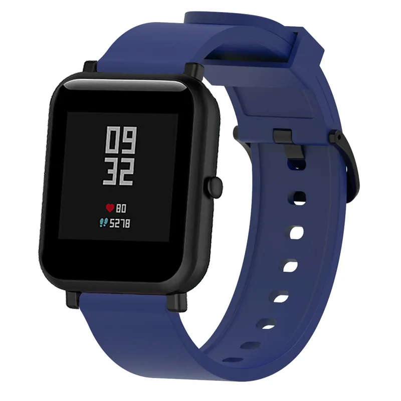 Correa Amazfit ремешок Bip для Xiaomi Amazfit 2 Stratos 2 Ремешок Браслет Amazfit Pace Bip часы звуковой сигнал силиконовый ремешок+ защита