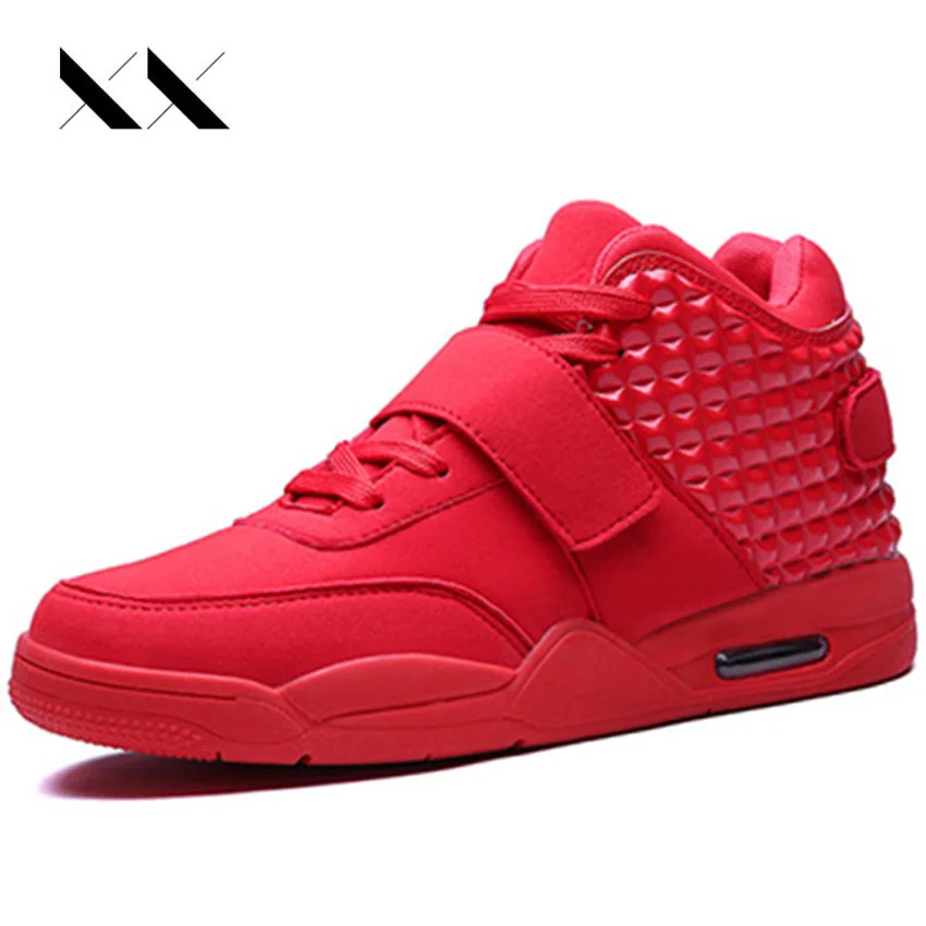 Us 20 42 42 Off Big Size 39 46 Running Men Shoes High Top Air Sport Jogging Red Bottom Sneakers Breathable British Style Zapatillas Femme Boots In
