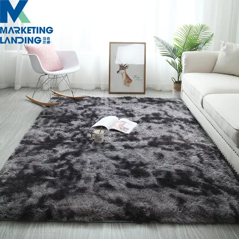 Alfombras de felpa gris oscuro para sala de estar alfombra suave y