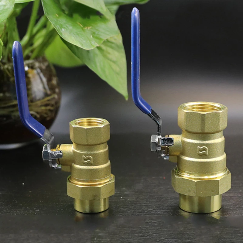 Brass Ball Valve 1/2'' 3/4'' Thread Ball Valve Connector Joint Copper Pipe Fitting Coupler Adapter with Handle Home Water Filter