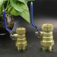 Brass Ball Valve 1/2'' 3/4'' Thread Ball Valve Connector Joint Copper Pipe Fitting Coupler Adapter with Handle Home Water Filter
