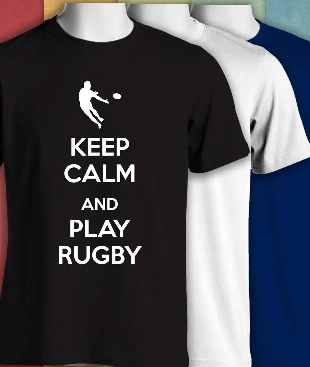 Image Keep Calm And Play Rugby Gift Funny T Shirt More Size and Colors A356