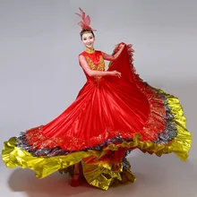 Испанский бой быков платье фестиваль фламенко открытие танец Полный юбка для взрослых женщин сценическое представление большие качели костюм H585