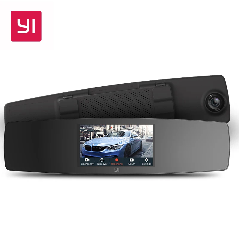Koop YI Spiegel Dash Cam Dual Dashboard Camera Recorder Touch Screen Voor Achteruitrijcamera HD Camera G Sensor Nachtzicht Parking monitor