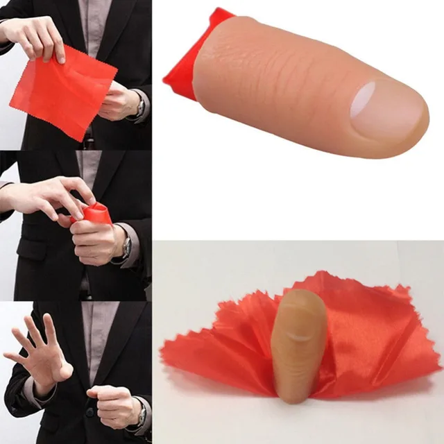 1Set Hot Sale Scarf Disapper Stage Show Rubber Finger Thumb Tip Magic Tricks Tools Attractive Tric Party Magic Kid Gifts#257209 1