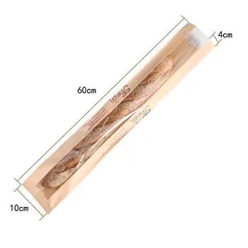

Long baguette bags Laminating kraft paper window bags french baking package bags specials packaged for sale 500pcs SN1816