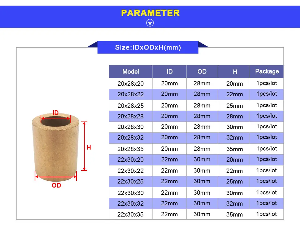 LUPULLEY 1 шт. Порошковая металлургическая масляная втулка 20x28x20 мм 20x30x30 мм 22x30x20 мм 22x30x30 мм бронзовая втулка подшипника