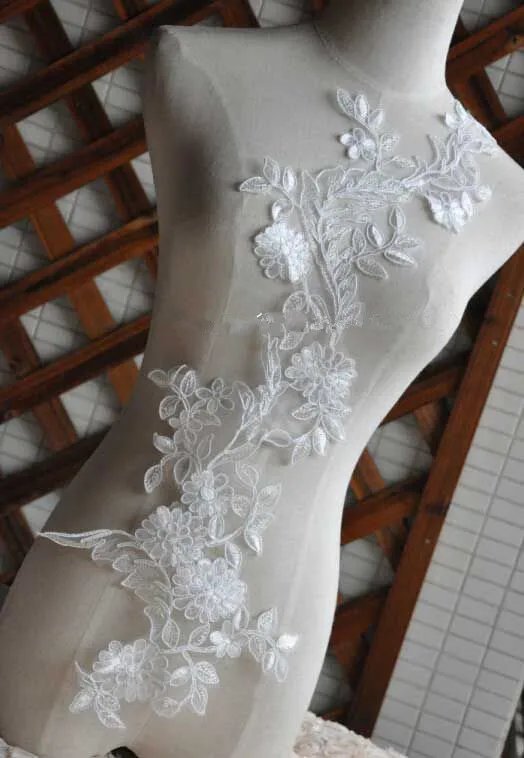 

Lace Appliques New Ivory Sewing Floral Flower Motif Venise Lace Applique Wedding Bridal Embroidery Lace patch