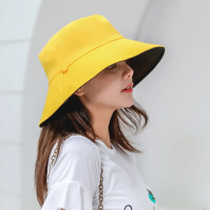 2019 модная леопардовая клетчатая однотонная Двусторонняя женская панама Спортивная хлопковая шляпа рыбака летняя шляпа для путешествия