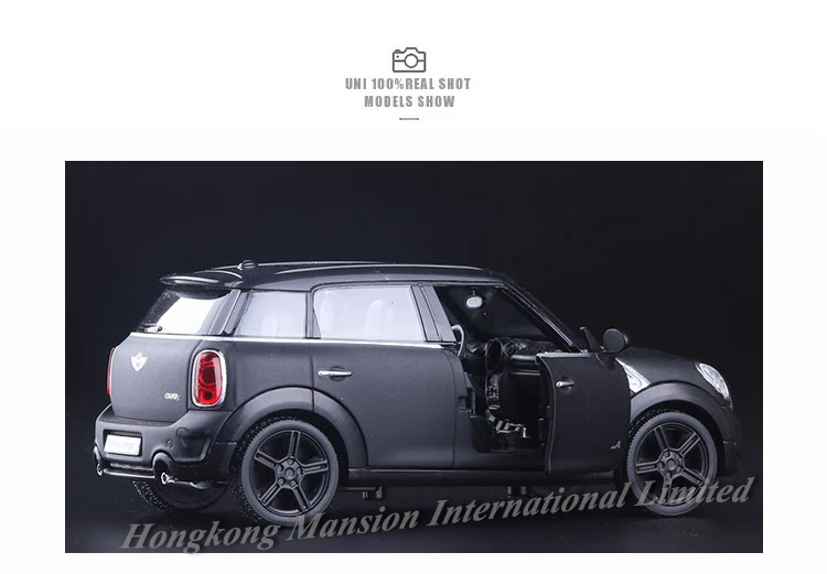 1:36 Масштаб литья под давлением металлическая модель автомобиля для MINI Cooper S земляк коллекция лицензированных моделей оттягивающие игрушки автомобиль-матовый черный