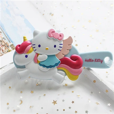 Замороженная Эльза Русалочка Ариэль Единорог hello kitty Детская щетка для волос расческа Антистатическая воздушная сотовая расческа мультипликационный массажный инструмент Q милый - Цвет: Hello Kitty