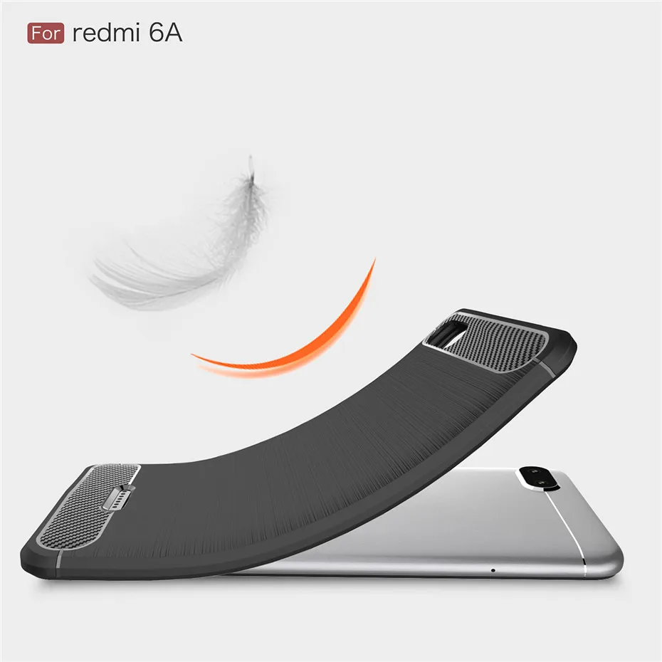 Whyes Мягкий силиконовый чехол для Xiaomi Redmi 6A из углеродного волокна ударопрочный ТПУ чехол для Xiaomi Redmi 6A чехол