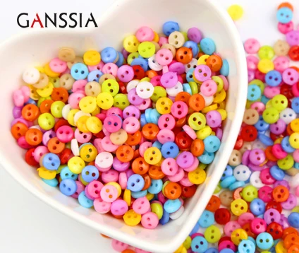 500Pcs/lot 6mm Round Mini Tiny Buttons Sewing Tools Decorative Button Scrapbooking Garment DIY Apparel(kk-1000