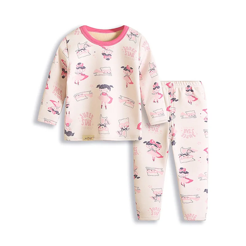 Зимние бархатные теплые детские пижамные комплекты, ночной костюм с рисунком для мальчиков, детская одежда для сна с принтом, пижамы для девочек, хлопковая одежда для сна - Цвет: see chart