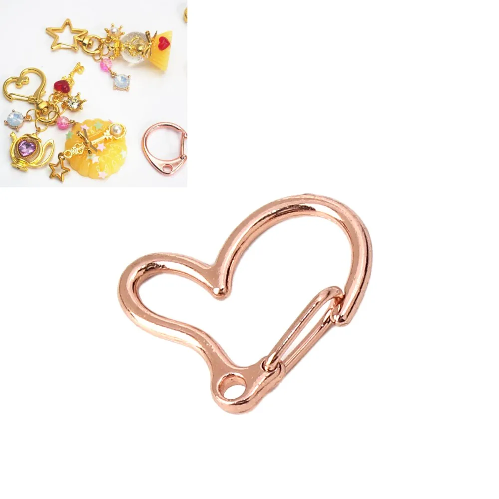 

DoreenBeads Zinc Based Alloy Keychain & Keyring Heart Rose Gold Color Jewelry DIY Components 24mm(1") x 19mm( 6/8"), 5 PCs