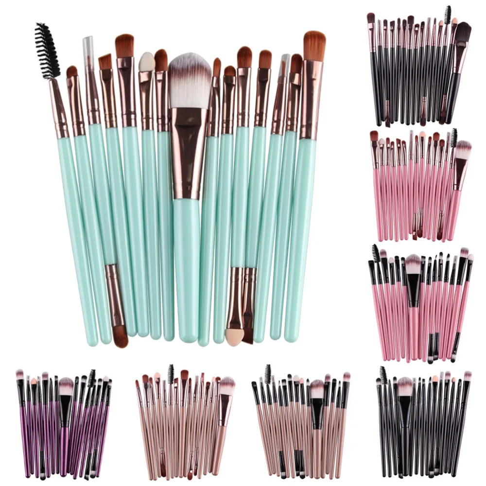 ESSANCEYA Pro 6-18Pcs Cosmetic Makeup Brushes Foundation Eye shadow Eyeliner Fan Make-Up Multipurpose Eye Brushes Cosmetic Tool