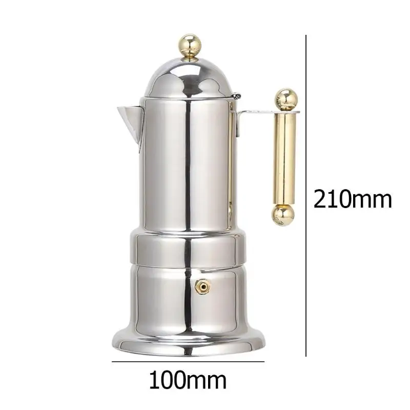 200 мл кофейник из нержавеющей стали Moka, Кофеварка, чайник, плита мокко, фильтр, Перколятор, кофейник, Перколятор, инструмент