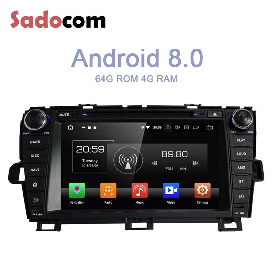 Автомобильный DVD плеер TDA7851 Android 8 0 для Toyota PRIUS 2009 2013 4 Гб ОЗУ 64 ПЗУ ядерный левый и