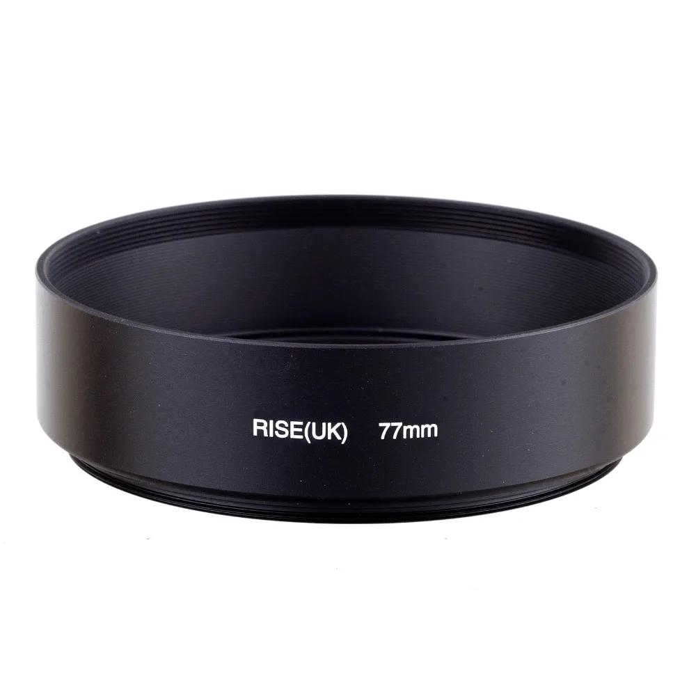 77mm Standard Metal Lens lenses Hood Black for Digital Canon Nikon Sony